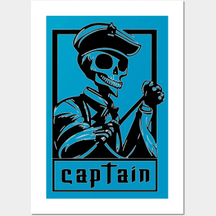 Skeleton pirate captain Posters and Art